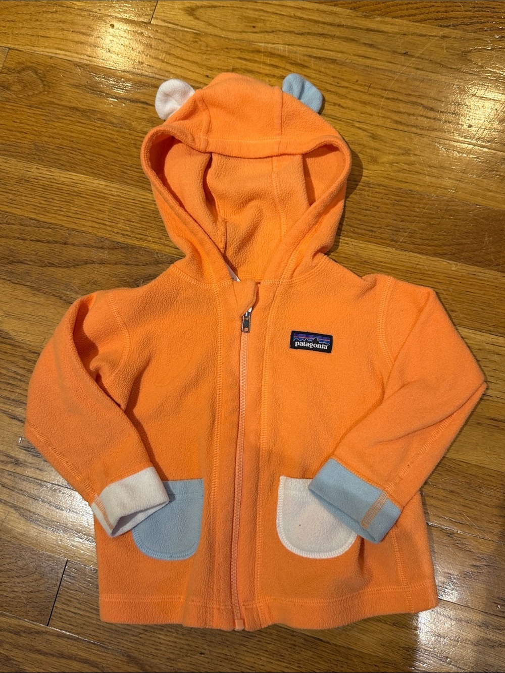 Patagonia Orange Kids Hoodie with Ear Accents